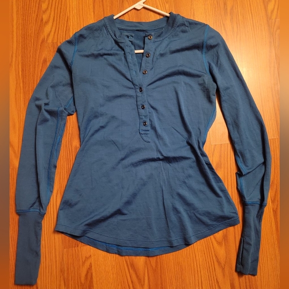 lululemon athletica Tops - Lululemon Fireplace Jersey Merino Wool Long Sleeve Bleaming Blue W3690S Size 8